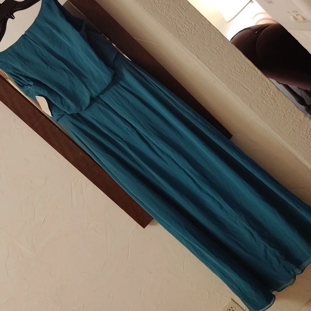 Dessy Collection Teal Maxi Dress - Picture 4 of 4